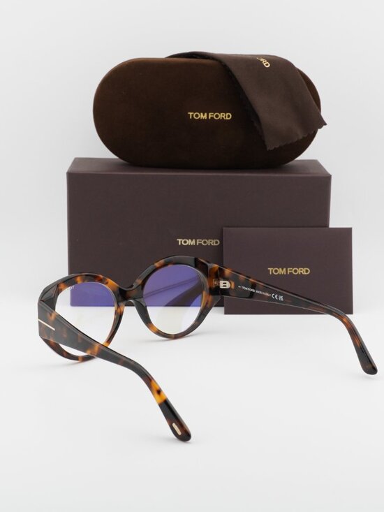 Tom Ford FT5950-B 052 Oval Eyeglasses 53mm – Havana / Blue Light Block main image 5